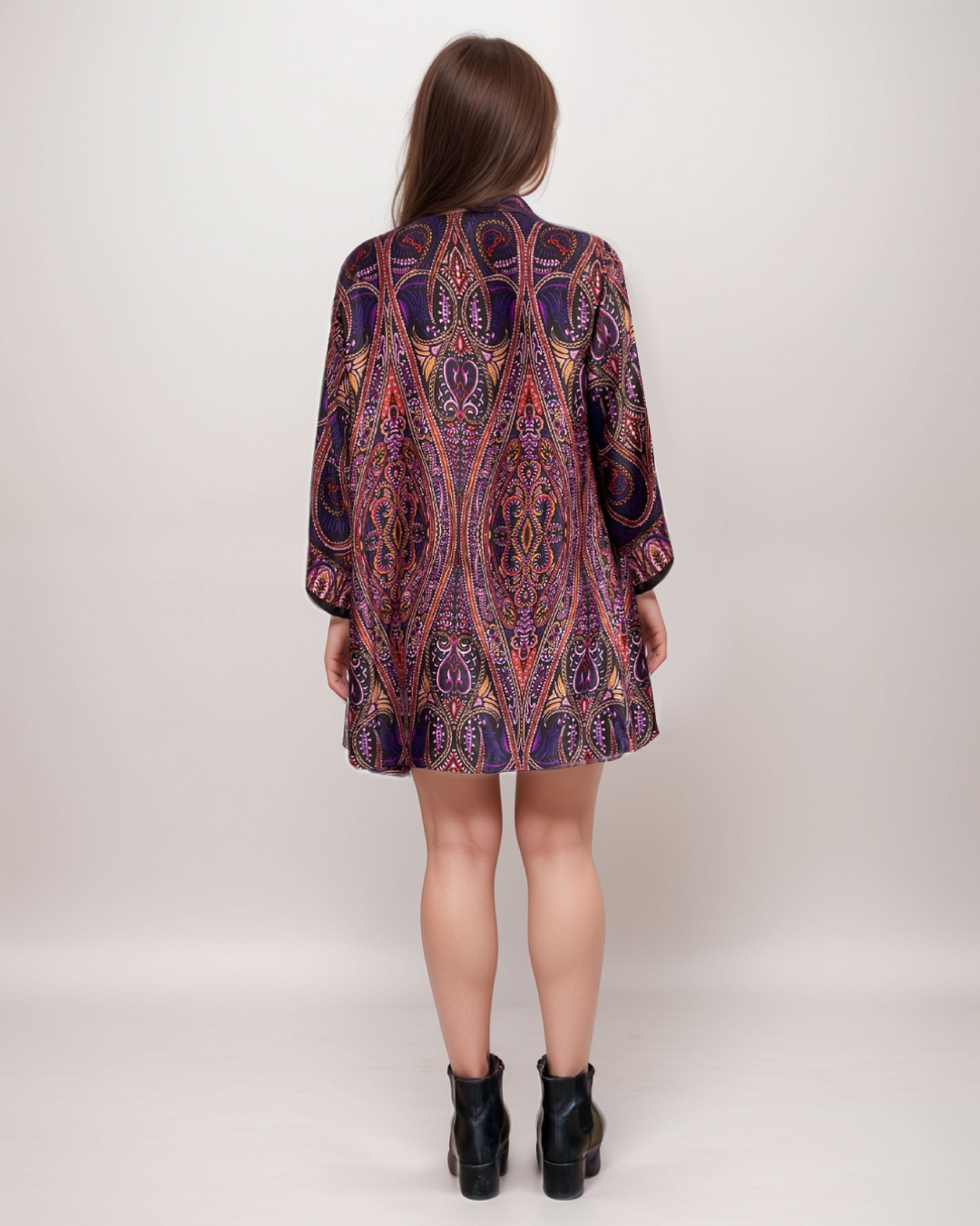 Meher Upcycled Kurta Dress- Black combo
