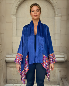 Mili Draped Jacket - Navy Combo