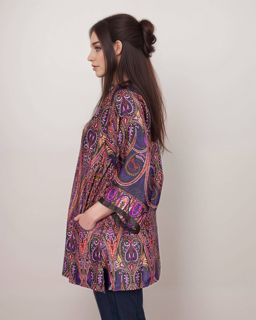 Meher Upcycled Kurta Dress- Black combo