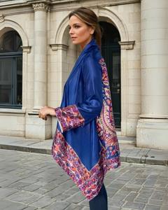 Mili Draped Jacket - Navy Combo