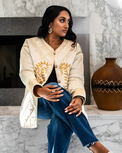 Rahi Paisley Art Puffer Coat