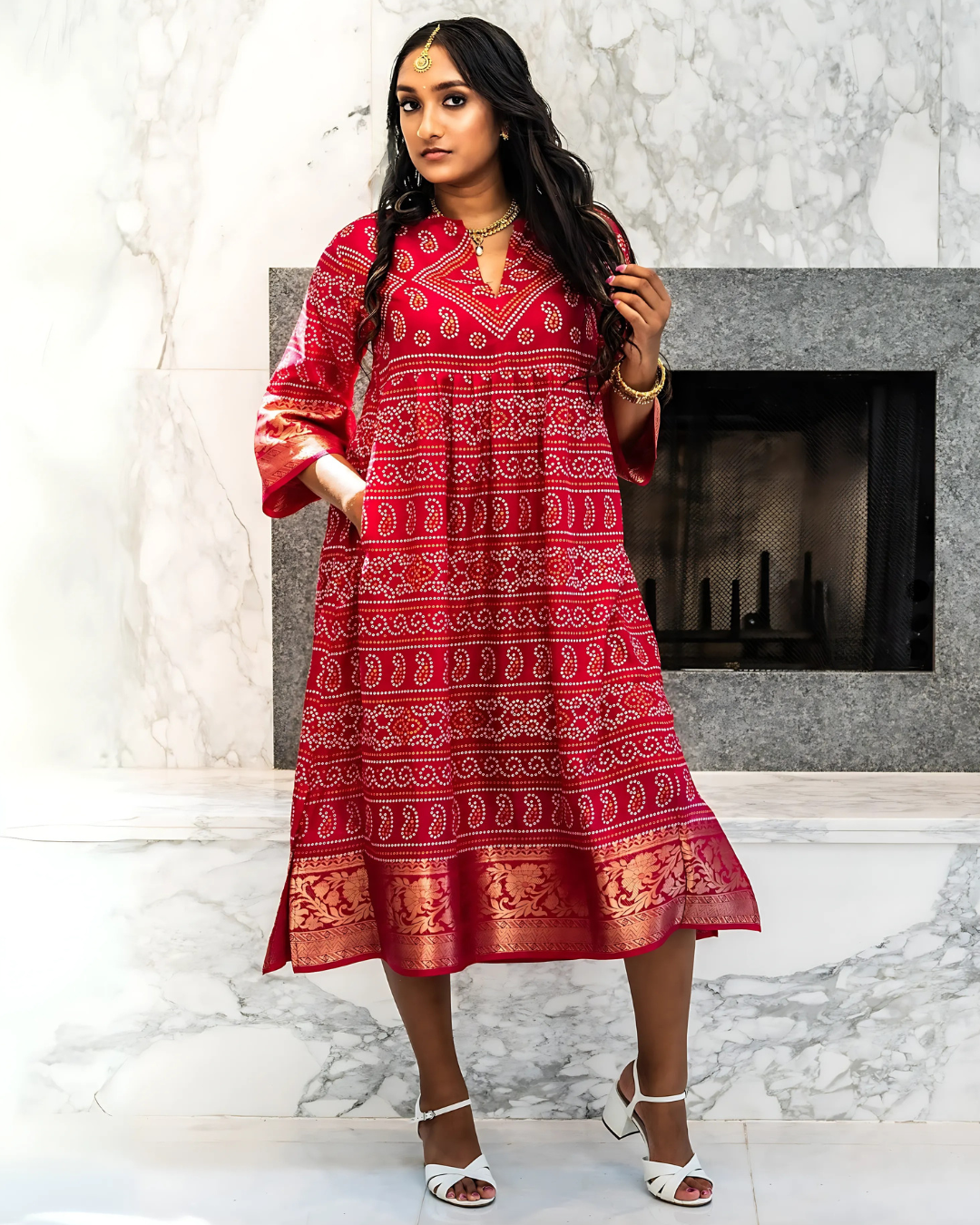 TADO25SS-001　KAVYA DRESS Kavya Dress-Rani combo I Women's Dress By SaaRii