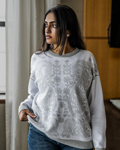 Meera Reversible Sweater - Grey Combo