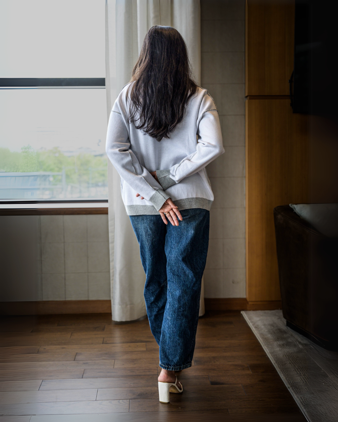 Meera Reversible Sweater - Grey Combo