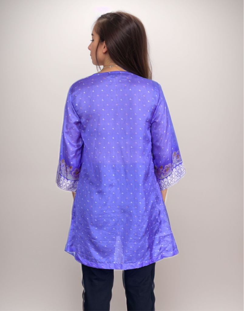 Meher Upcycled Kurta Dress- Purple combo