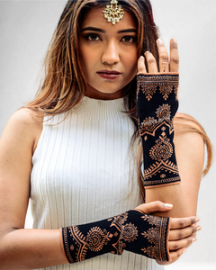 henna handschuhe Alia Henna Tattoo Reversible Fingerless Gloves